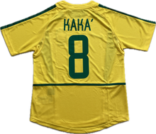 Load image into Gallery viewer, Kaka 8 Brazil Nike  National Football Team Yellow 2002 World Cup Jersey Korea Japan
