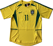 Load image into Gallery viewer, Ronaldinho 11 Brazil Nike National Football Team Yellow 2002 World Cup Jersey Korea Japan
