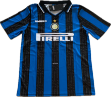 Load image into Gallery viewer, Inter Milan Ronaldo Nazario 10 UMBRO 1997-1998 Retro Jersey Rare Blue Black Vintage
