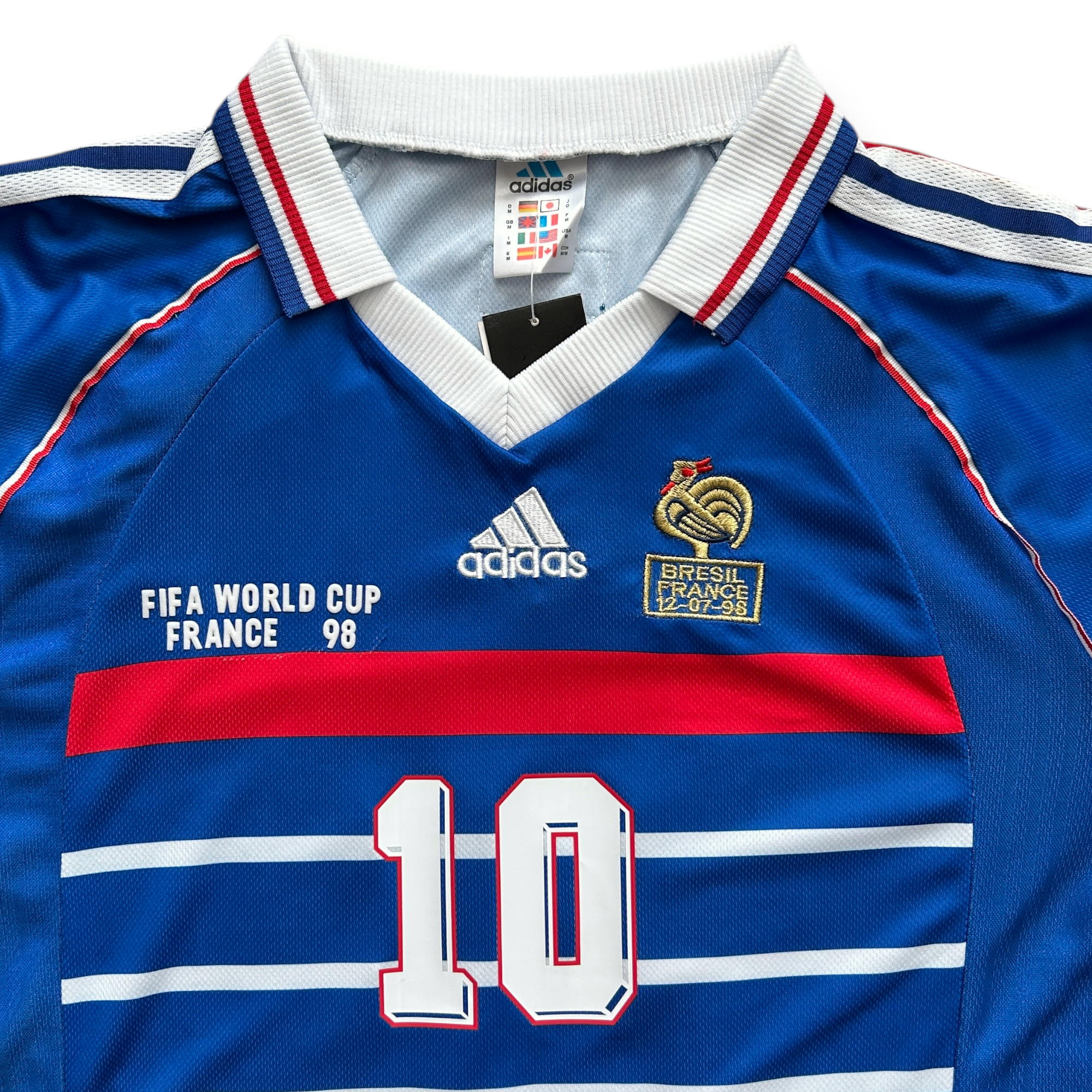 Zinedine Zidane #10 France Adidas 1998 World Cup Away Jersey