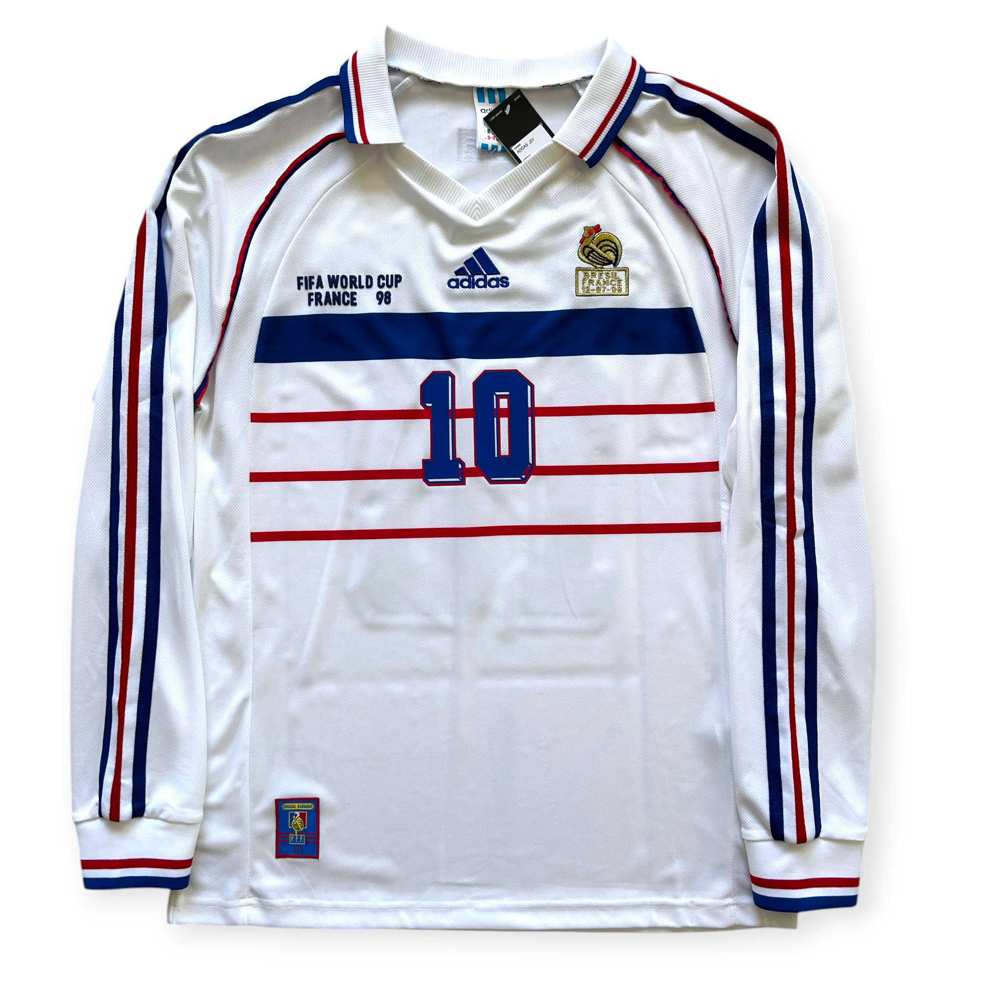 adidas フランス代表 98年ワールドカップ シャツ 10 ZIDANE Zinedine Zidane #10 France Retro Away Jersey - 1998 World Cup
