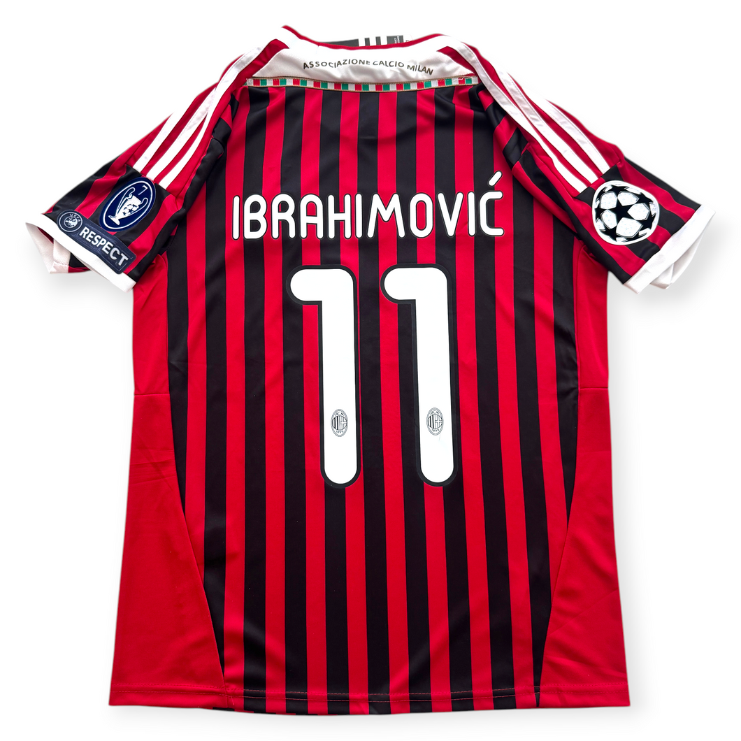AC Milan IBRAHIMOVIC 11 オーセンティックユニフォーム Zlatan Ibrahimović AC Milan Home Jersey 2011/2012 - Champions