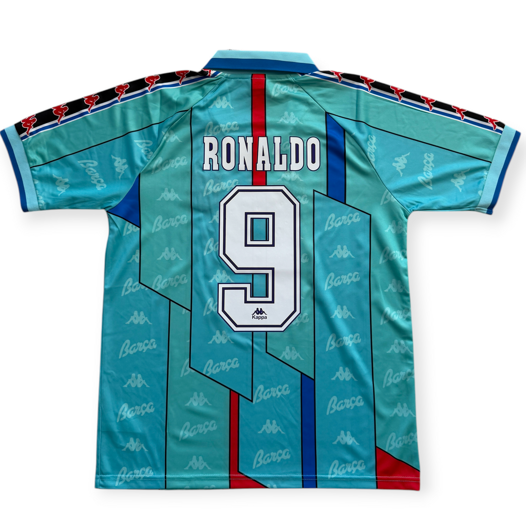 Ronaldo Jr #9 FC Barcelona 1996-97 Retro Away Jersey - Kappa Barca