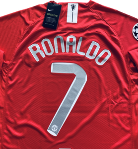 Retro Cristiano Ronaldo 2007/2008 UCL Final Manchester United Nike Long Sleeve Jersey UEFA Champions League