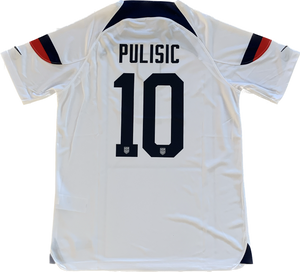 USA Christian Pulisic Mens Home Soccer Jersey Football Shirt Qatar 2022 World Cup USMNT