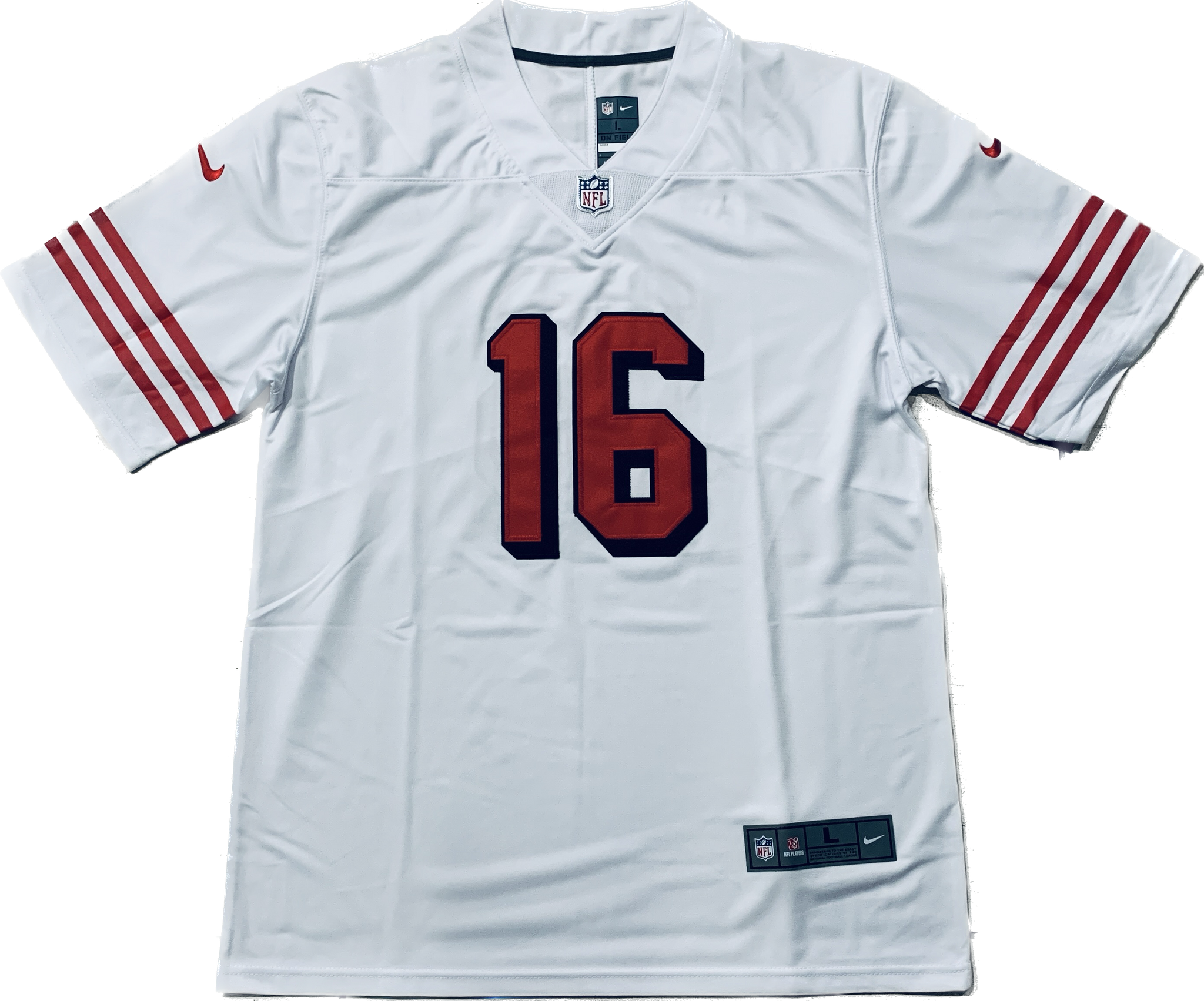 San Francisco 49ers Joe Montana # 16 Scarlet Player Game Jersey Mens N –  Football Patch King