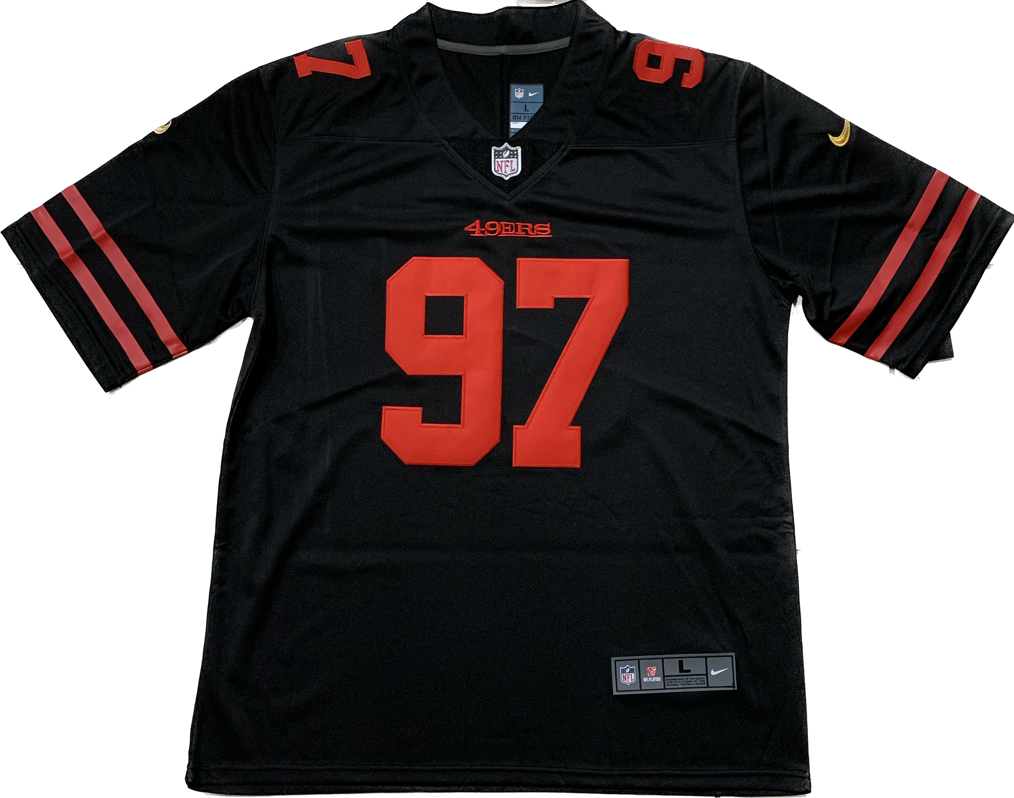 San Francisco 49ers Nick Bosa #97 Black Player Game Jersey Mens NFL L