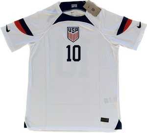 USA Christian Pulisic Mens Home Soccer Jersey Football Shirt Qatar 2022 World Cup USMNT