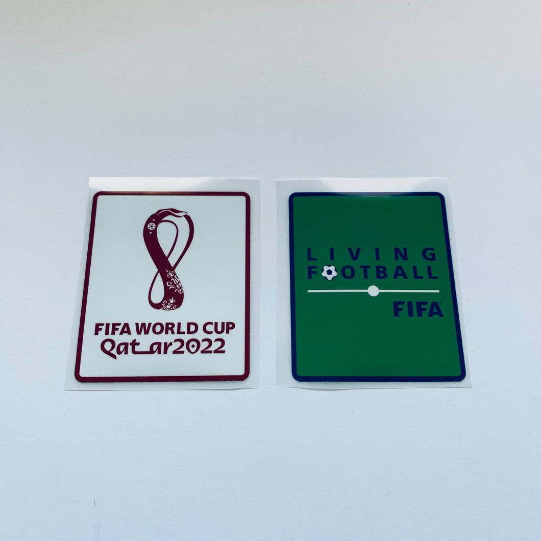 2022 World Cup Patch Set Badge Soccer Jersey Living Football Qatar  Iron On