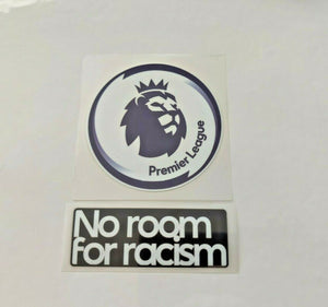 Premier League Patch Badge 2020-2021 & NO ROOM FOR RACISM Iron On Vinyl